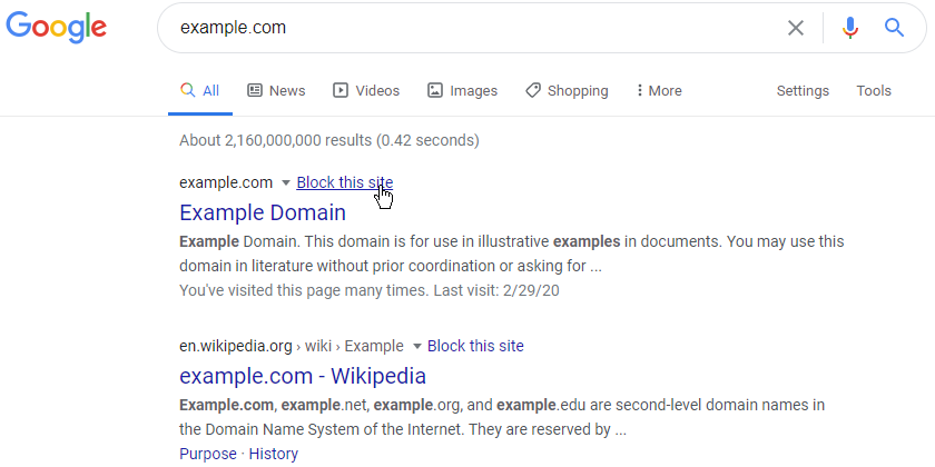 block link