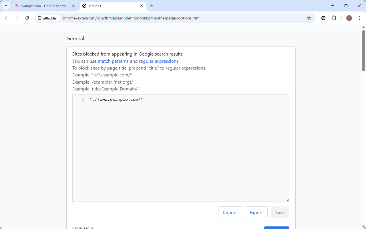 blocked sites