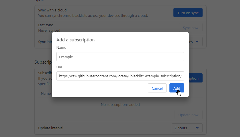 add subscription