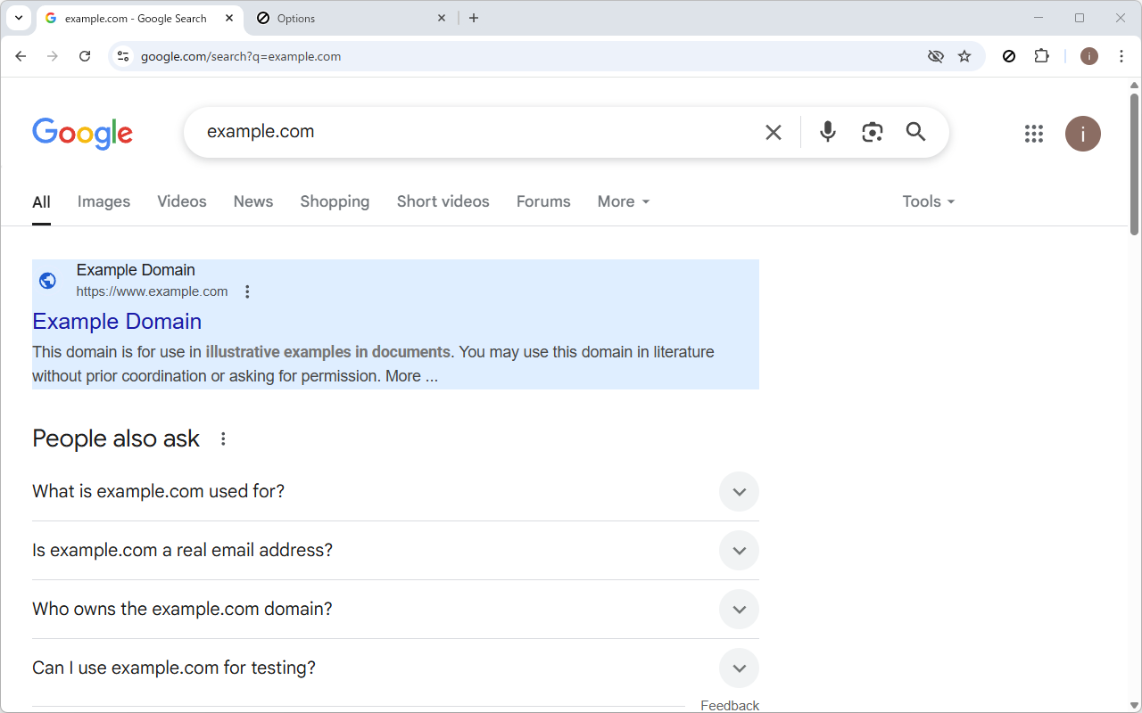 example.com hervorheben