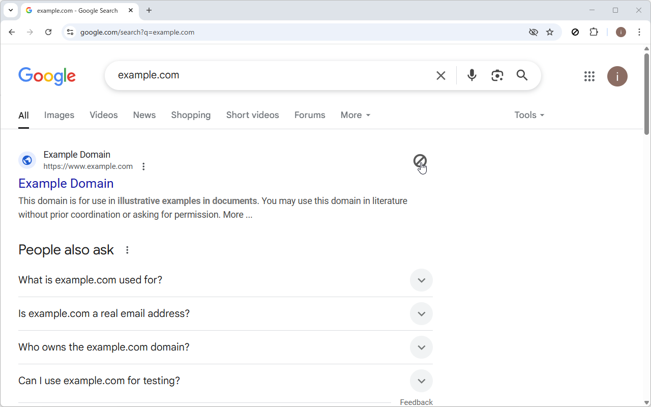 「このサイトをブロックする」リンク